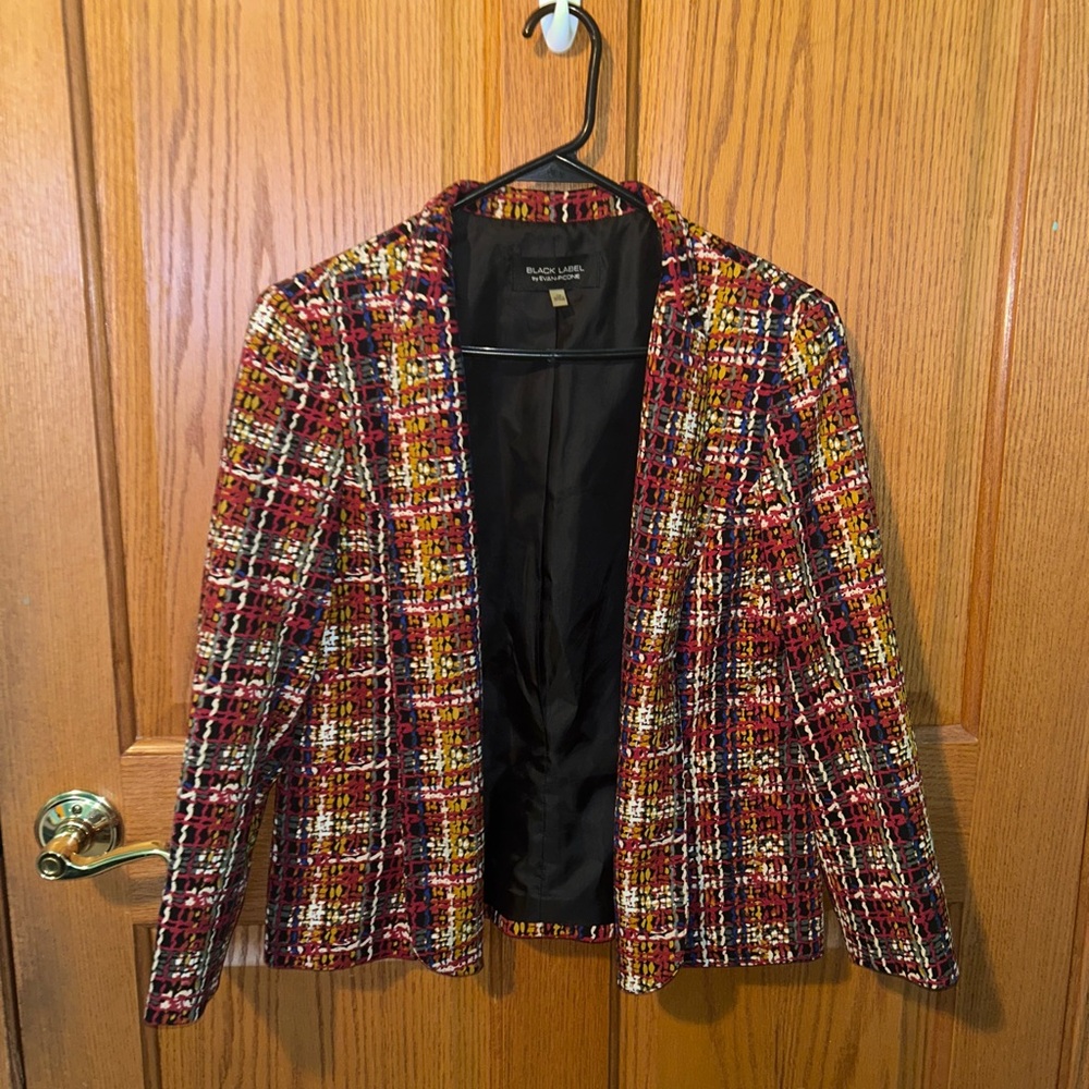 Elegant Multicolor Plaid Blazer